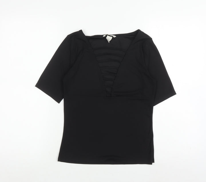H&M Women's Black Solid Top Size S