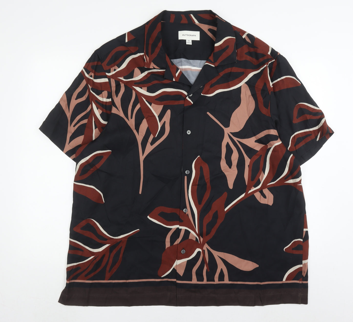 Autograph Men's 2XL Black Floral Button-Up Shirt