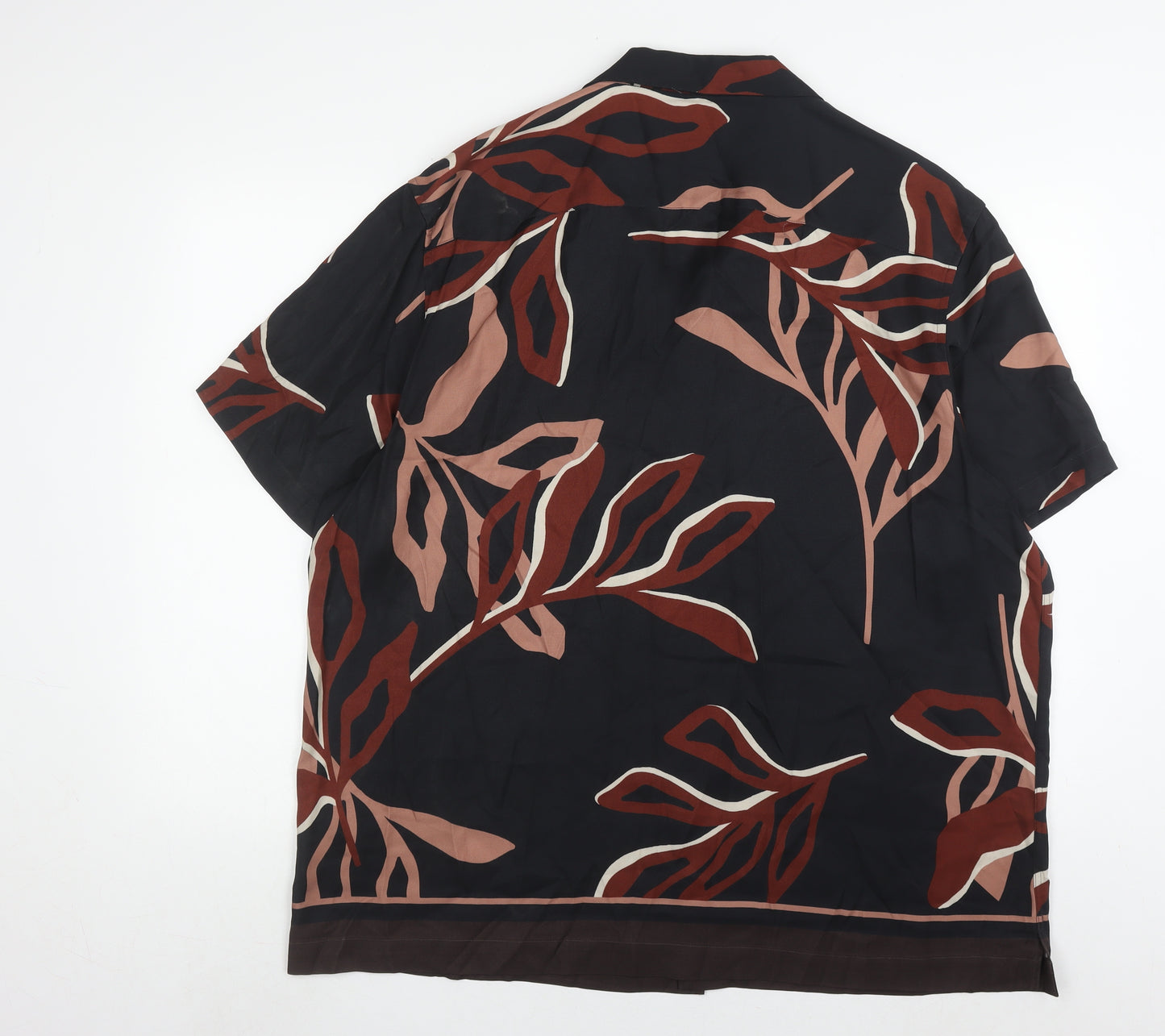 Autograph Men's 2XL Black Floral Button-Up Shirt