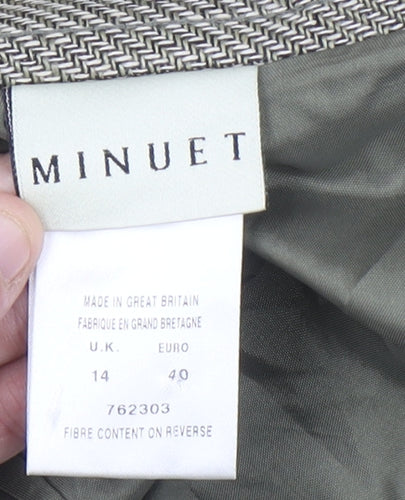 Minuet Women's Grey Long Pencil Skirt, Size 14, Linen Blend