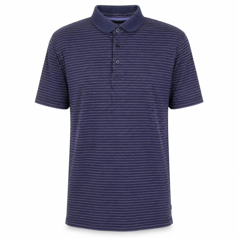 Jeff Banks Men's Blue Striped Polo Shirt L