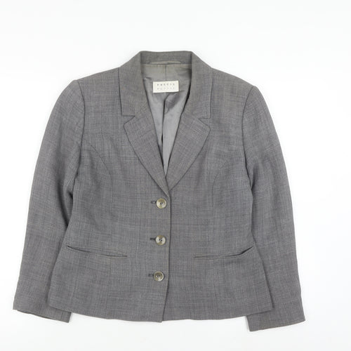 Precis Grey Women's Suit Jacket Petite Size 10