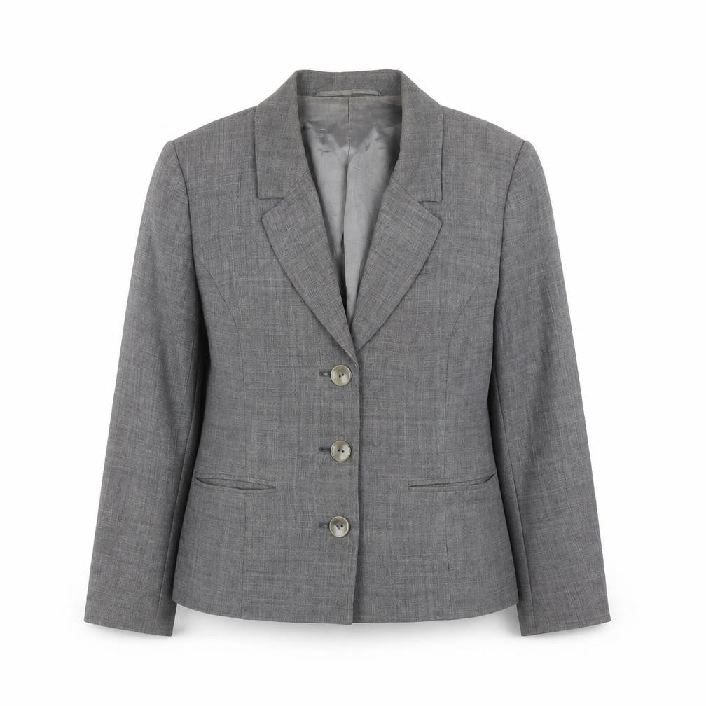 Precis Grey Women's Suit Jacket Petite Size 10