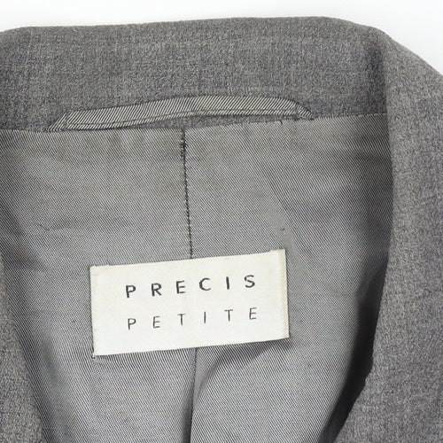 Precis Grey Women's Suit Jacket Petite Size 10