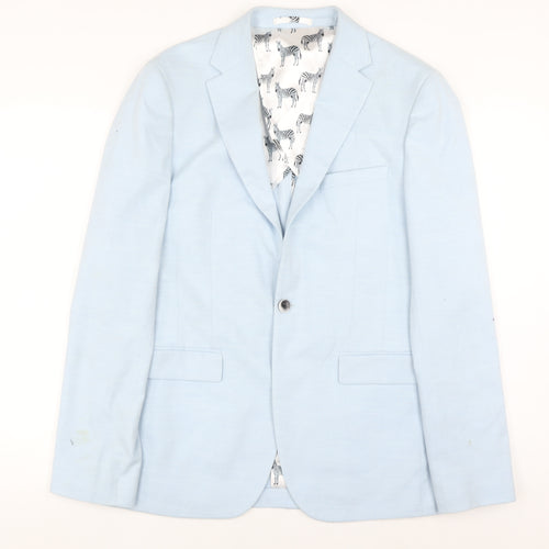 Moss London Mens Blue Slim Fit Blazer 40 Long