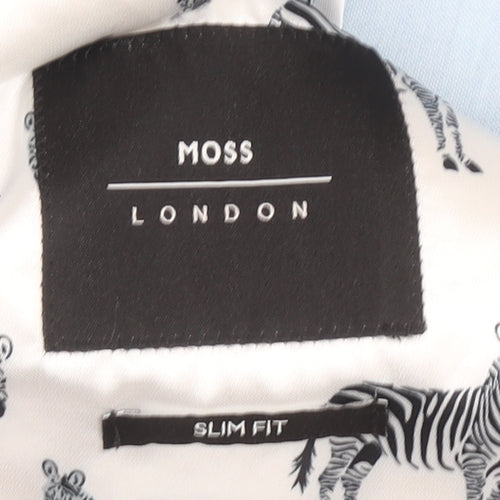 Moss London Mens Blue Slim Fit Blazer 40 Long