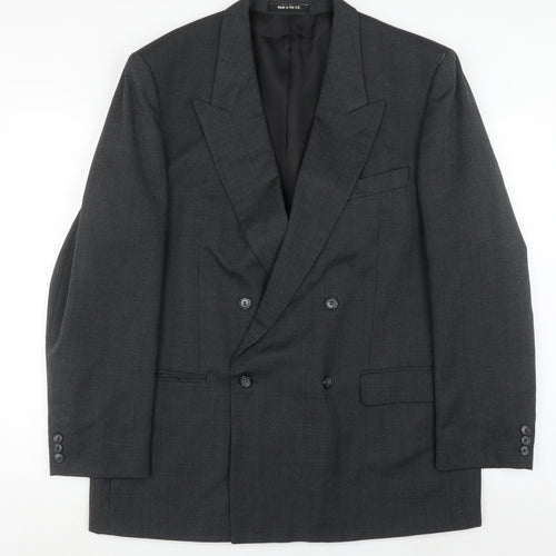 Marks and Spencer Men's Grey Blazer, 46R Double-Breasted