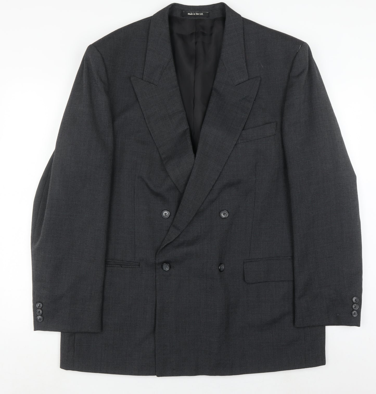 Marks and Spencer Men's Grey Blazer, 46R Double-Breasted