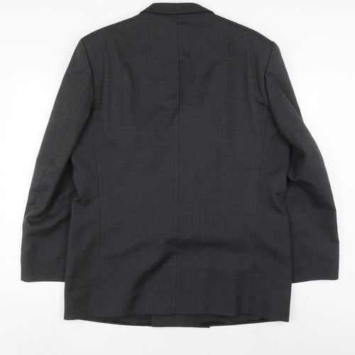 Marks and Spencer Men's Grey Blazer, 46R Double-Breasted