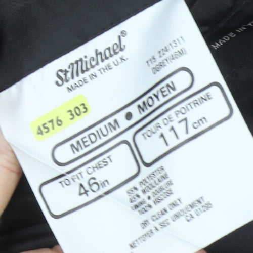 Marks and Spencer Men's Grey Blazer, 46R Double-Breasted