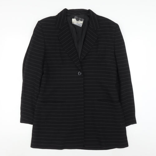 Planet Women's Black Pinstripe Suit Jacket Size 12