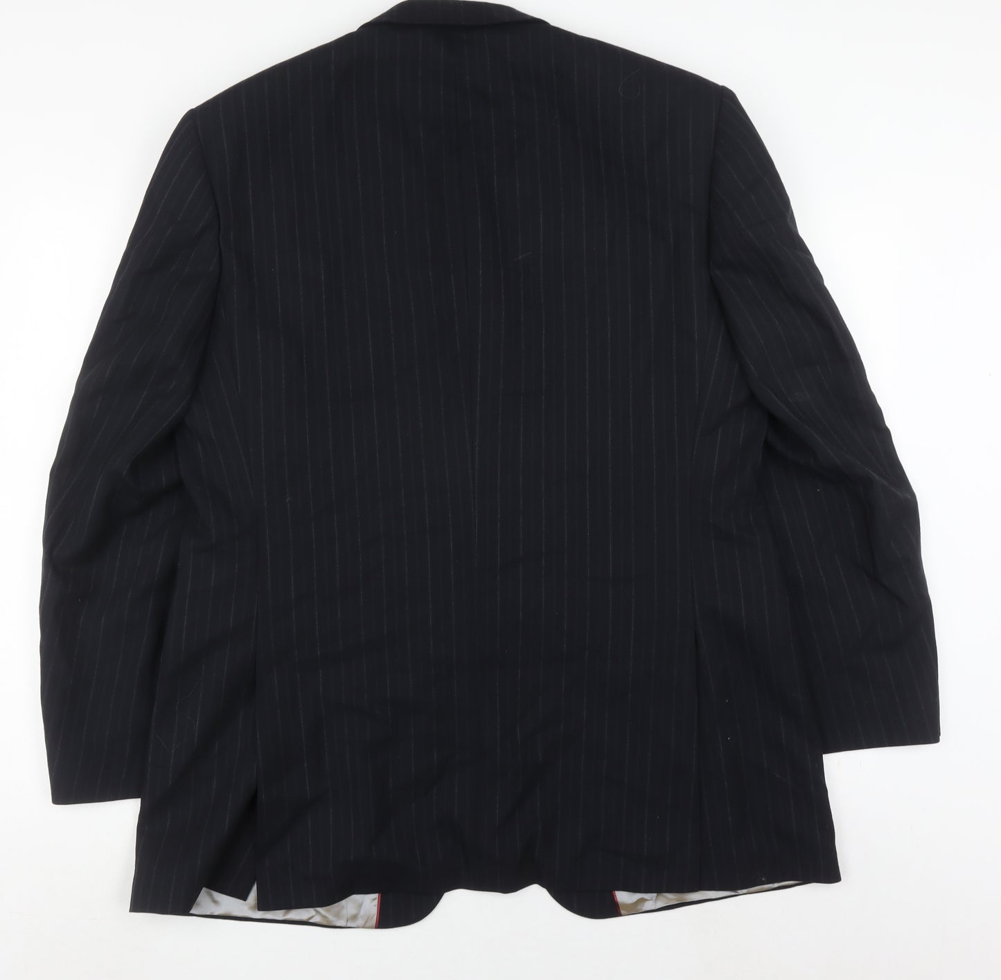 Carpe Diem Men's Blue Striped Wool Blazer, Size 42, Regular