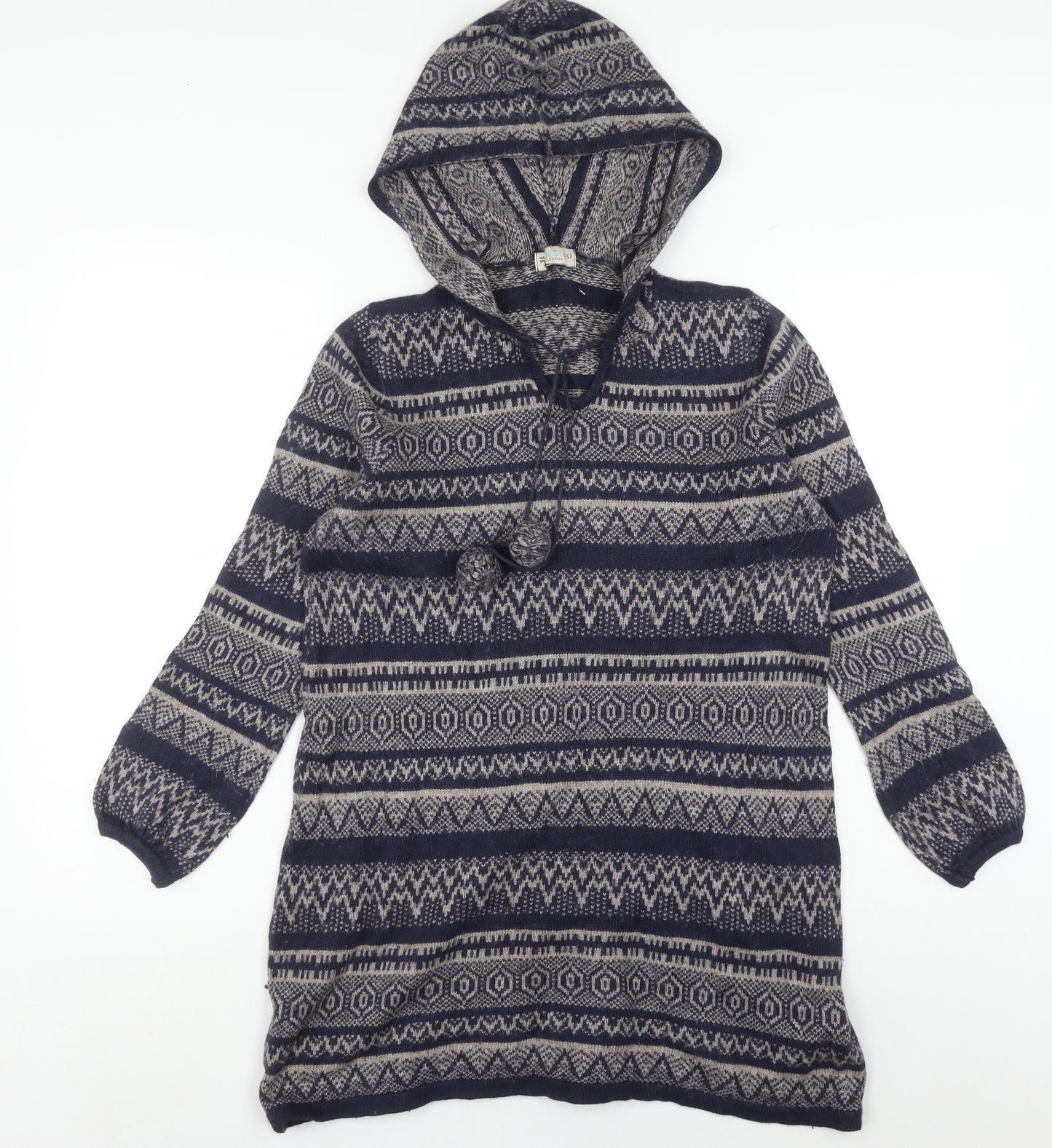 Marks and Spencer Women's Fair Isle Hooded Jumper, Size 14