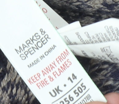Marks and Spencer Women's Fair Isle Hooded Jumper, Size 14