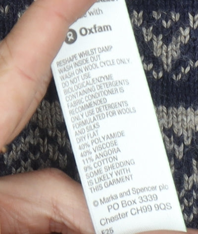 Marks and Spencer Women's Fair Isle Hooded Jumper, Size 14