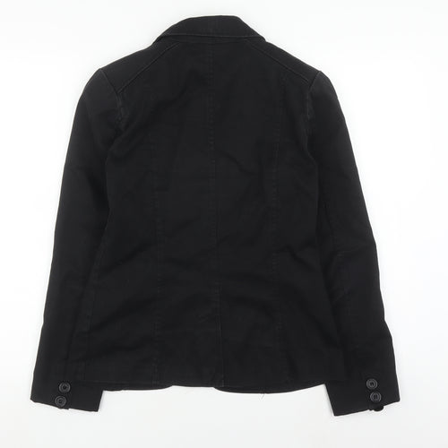H&M Women's Black Regular Fit Blazer, Size 8, Notch Lapel
