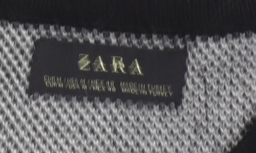 Zara Men's Black Check Pullover Jumper, Size M