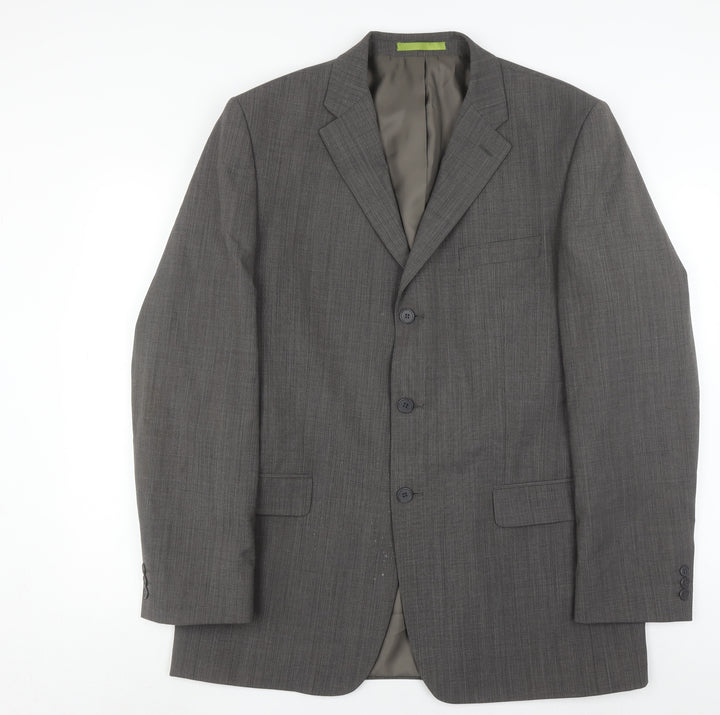 Burton Men's Grey Blazer 42L Long Single-Breasted