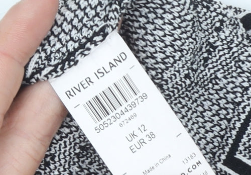 River Island Women's Black Lace Pencil Skirt Size 12