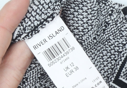 River Island Women's Black Lace Pencil Skirt Size 12