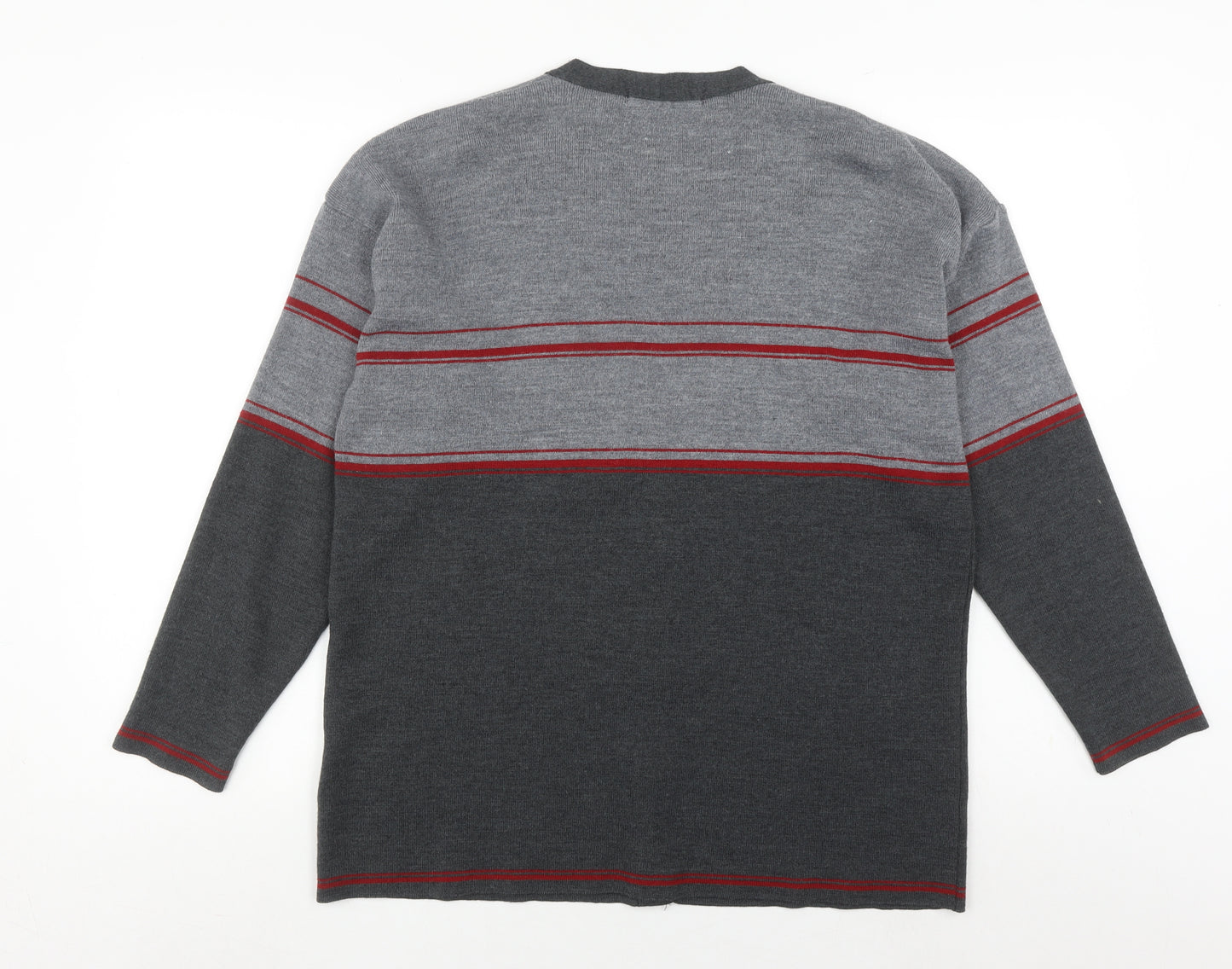 Holmewood Women's Grey Striped Cardigan Size 14