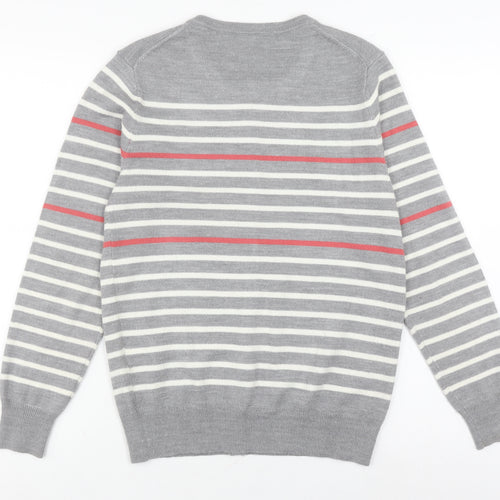 Topvalu Women's Grey Striped Cardigan M