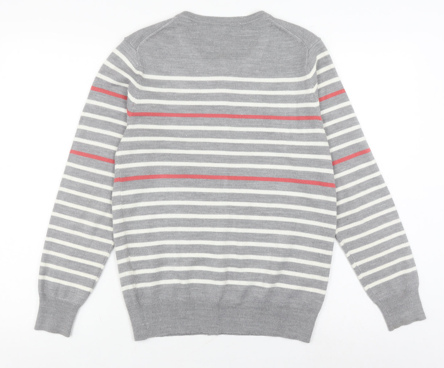 Topvalu Women's Grey Striped Cardigan M