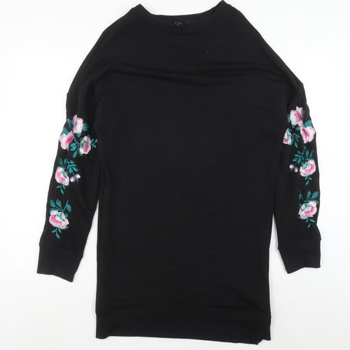 New Look Women's Black Floral Shift Dress Size 8