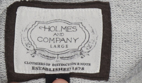 Holmes and Company Men's Grey Pullover Hoodie, Size L, Logo