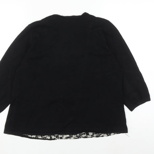 Dixie Women's Black XL Cardigan with 3/4 Sleeves