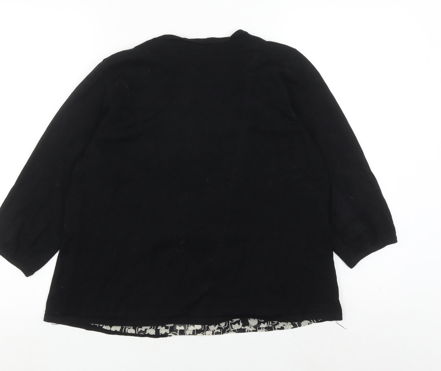 Dixie Women's Black XL Cardigan with 3/4 Sleeves