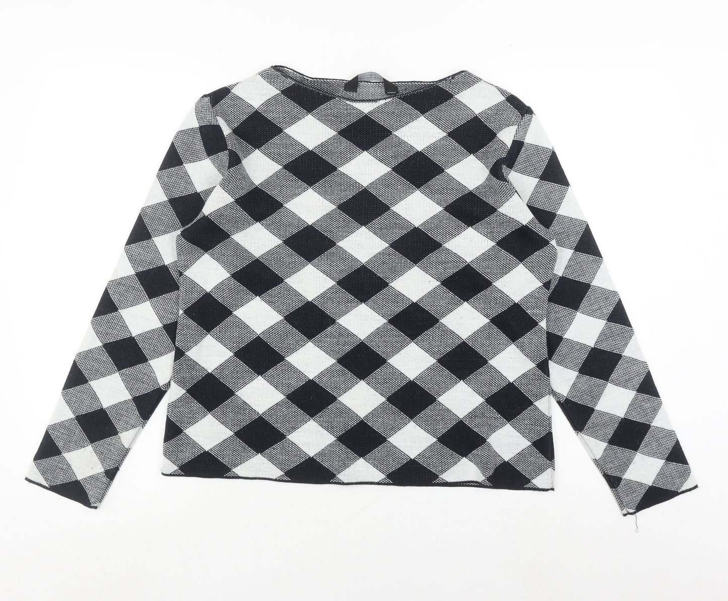 Dorothy Perkins Women's Black Check Jumper, Size 14