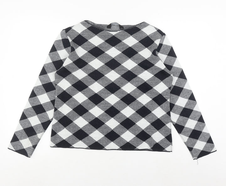 Dorothy Perkins Women's Black Check Jumper, Size 14