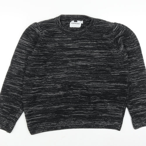 Topman Men's Black S Chunky-Knit Pullover Jumper