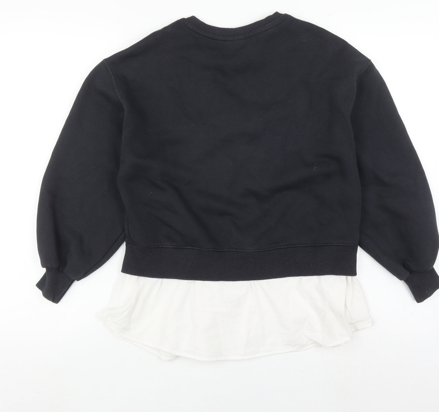 Zara Girls Black Crew Neck Sweatshirt 11-12 Years