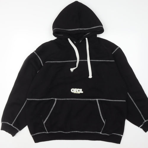 boohooMAN Men's Black M Pullover Hoodie with Logo