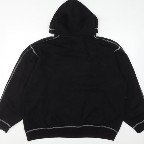 boohooMAN Men's Black M Pullover Hoodie with Logo