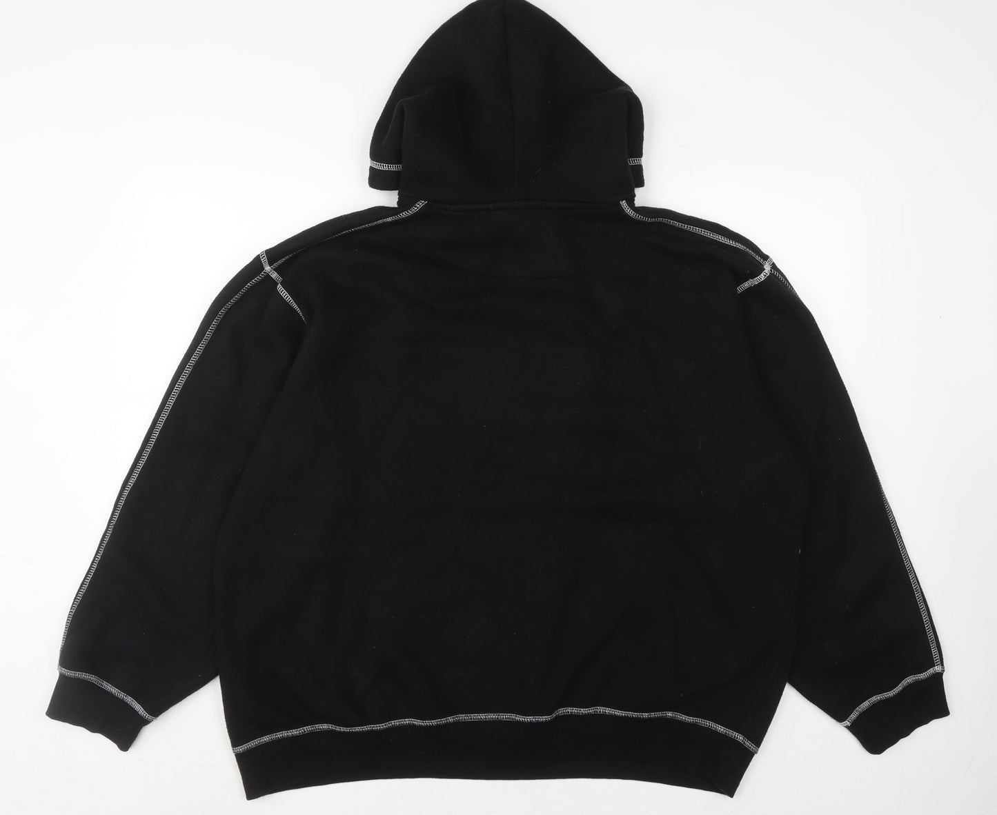 boohooMAN Men's Black M Pullover Hoodie with Logo