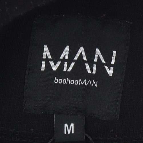 boohooMAN Men's Black M Pullover Hoodie with Logo