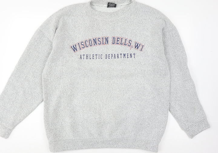 DK Unisex Grey Pullover Jumper, L, Casual College Style
