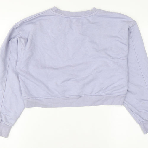 ZARA Women's Purple Cropped Sweatshirt S