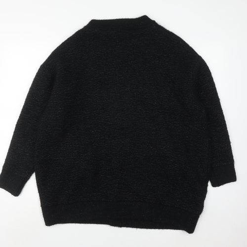 Zara Knit Women's Black Cardigan, Size 8, Full Zip