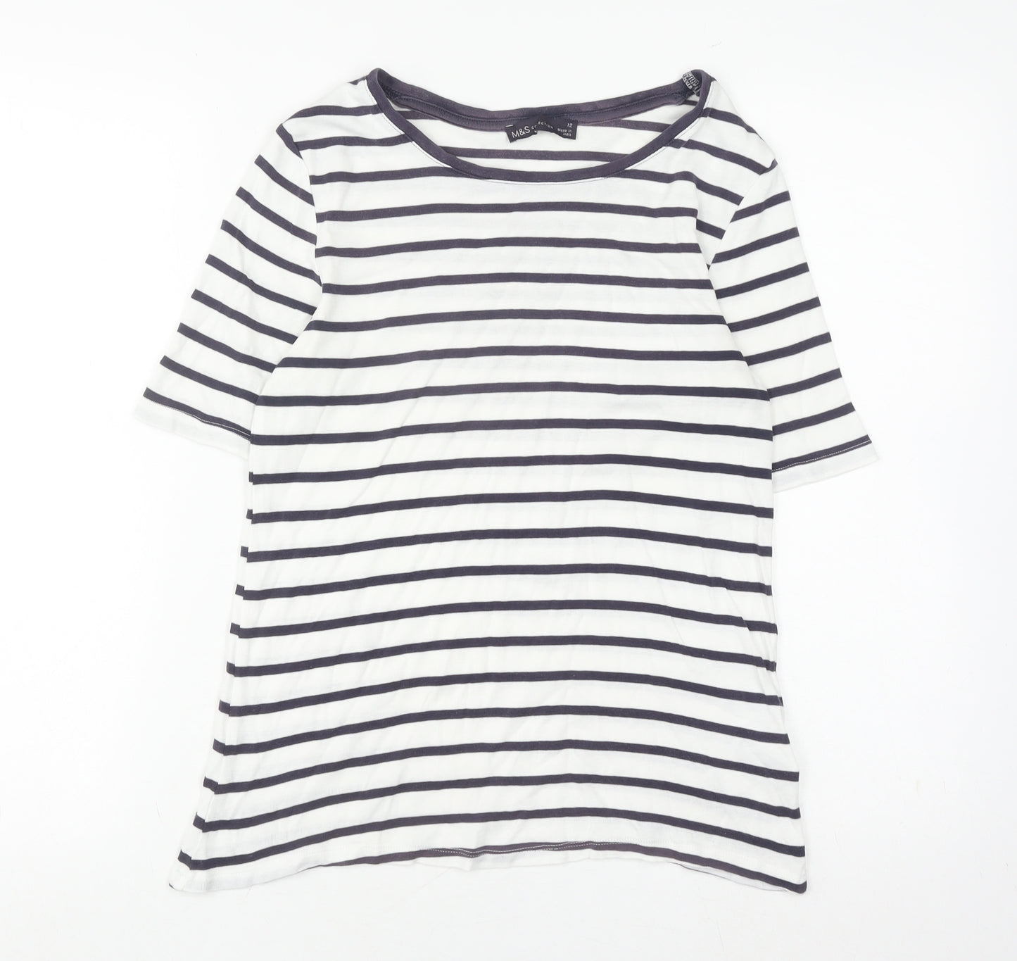 Marks and Spencer Women's Striped T-Shirt Size 12