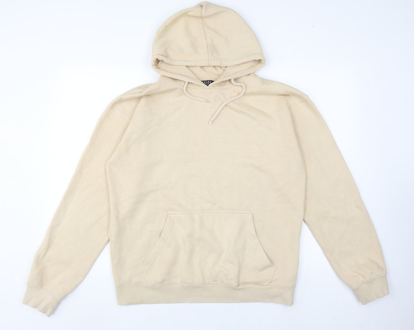 BoohooMAN Beige Graphic Hoodie for Men - Size S