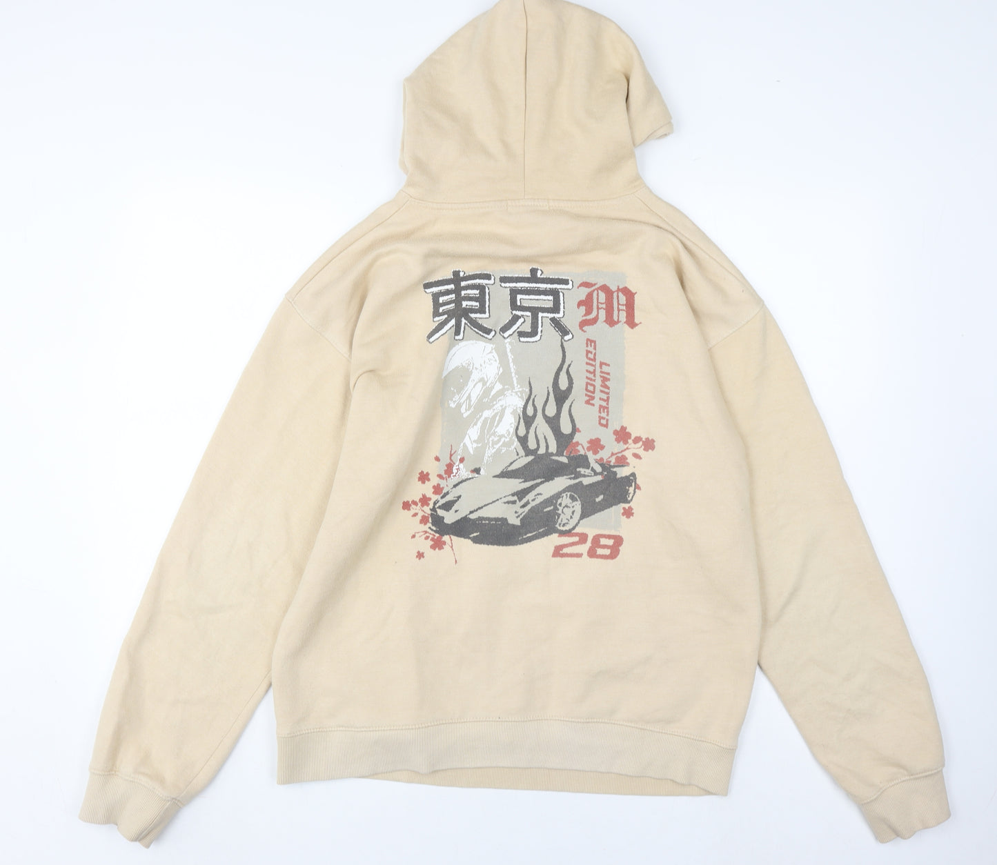 BoohooMAN Beige Graphic Hoodie for Men - Size S
