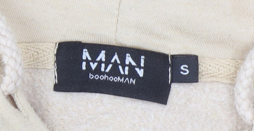 BoohooMAN Beige Graphic Hoodie for Men - Size S