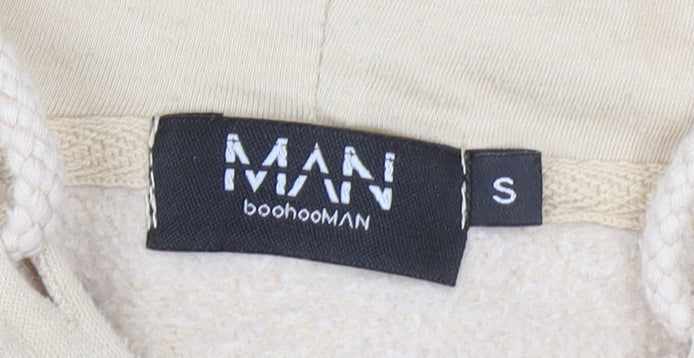 BoohooMAN Beige Graphic Hoodie for Men - Size S