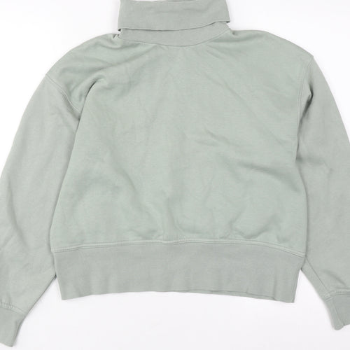 Zara Women's Green M Roll Neck Sweatshirt Casual