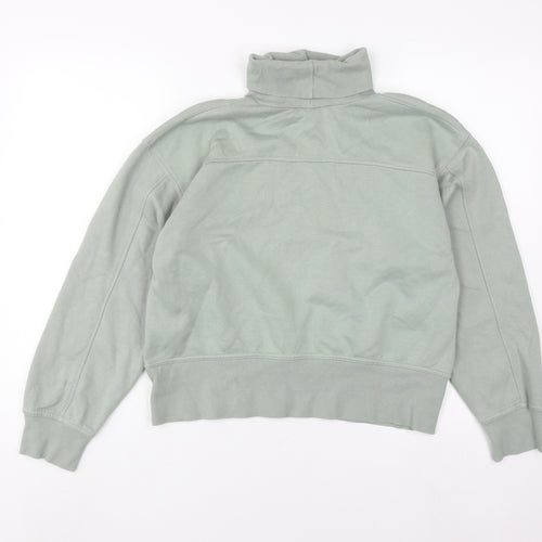 Zara Women's Green M Roll Neck Sweatshirt Casual
