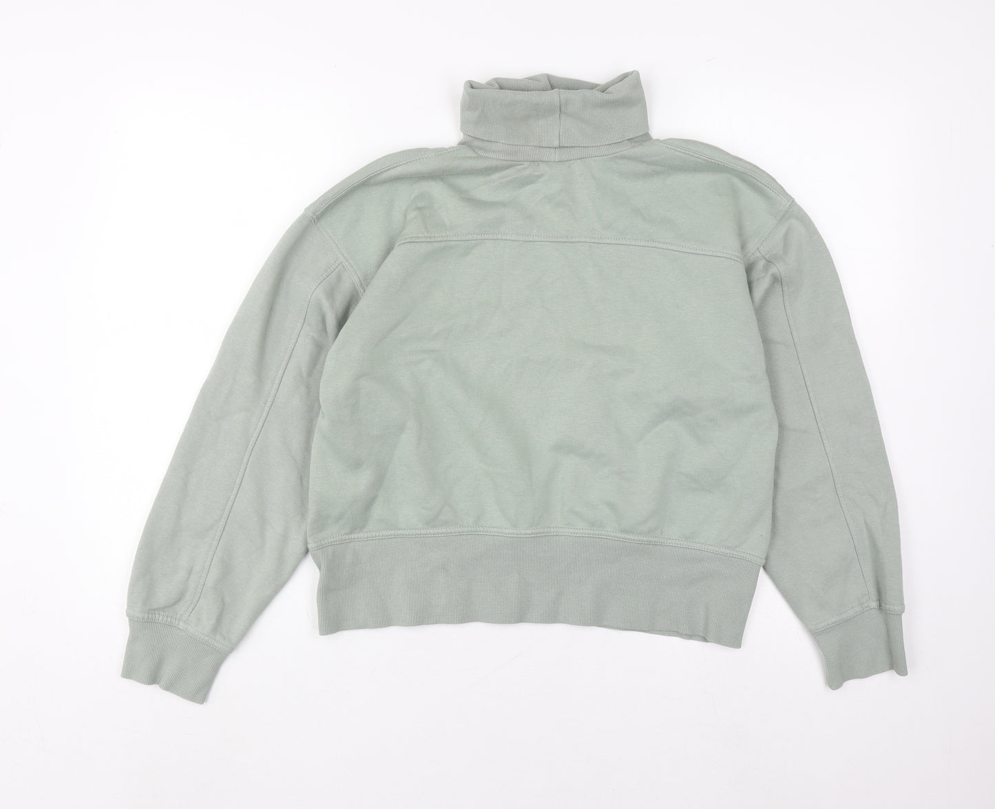Zara Women's Green M Roll Neck Sweatshirt Casual